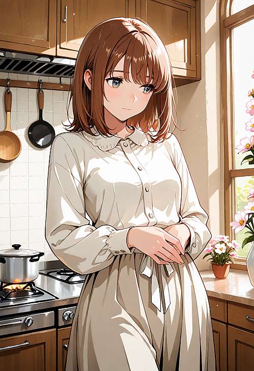 在银杏树下的少女